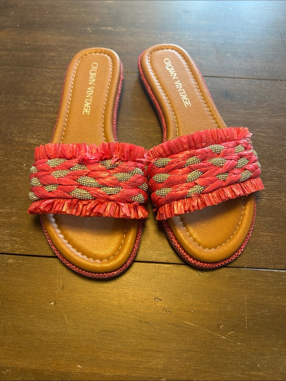 Crown Vintage Pink Slip-On Flat Sandals